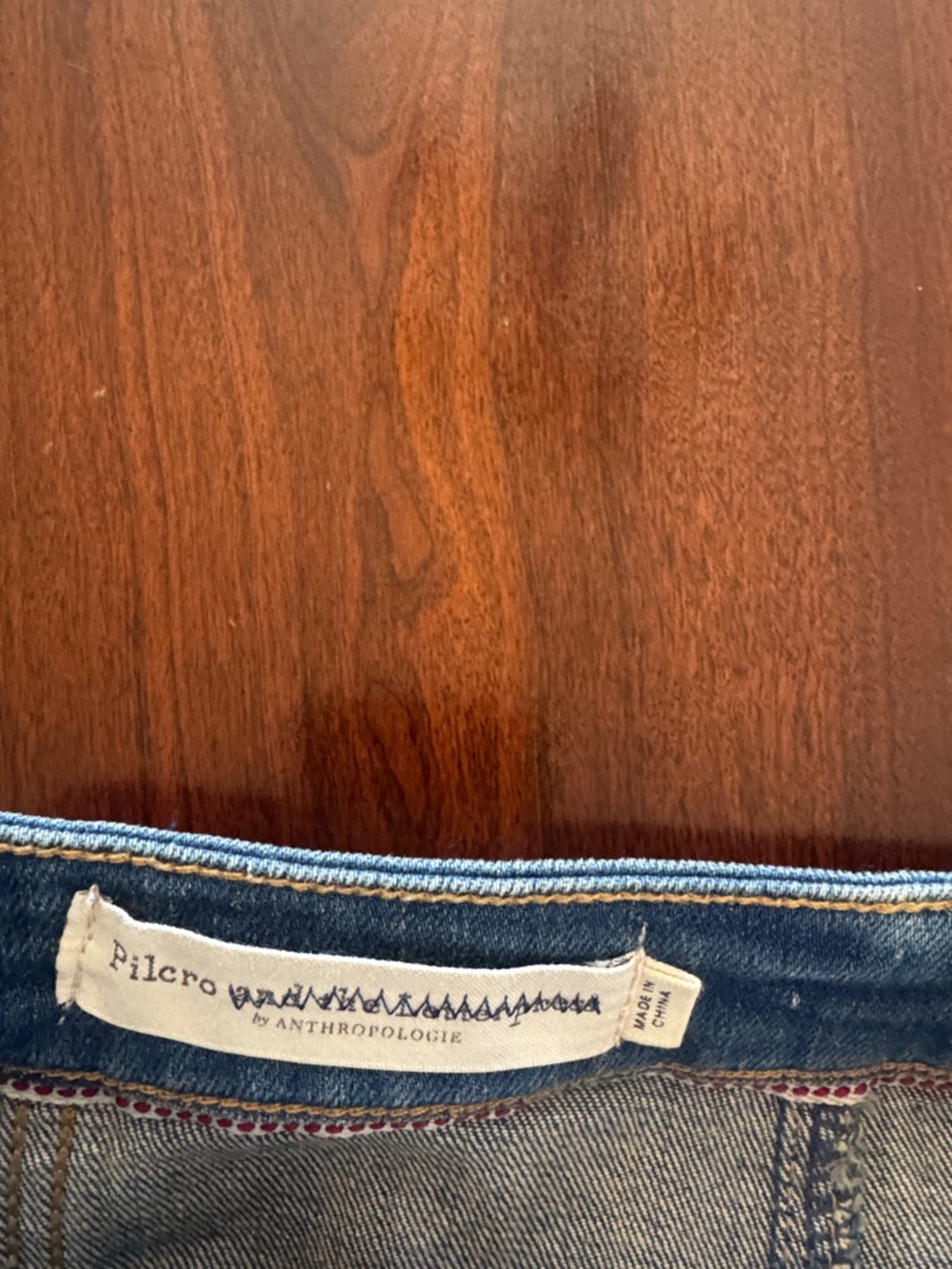 Anthropologie Pilcro and the Letterpress Denim Button-Front Midi Pencil Skirt - Picture 3 of 11